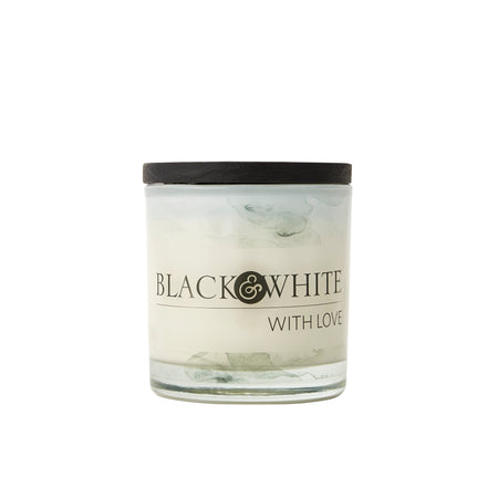 B&W CANDLE DELUXE LARGE 500 ML WHITE WITH A BLACK LID DOUBLE WICK